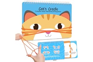 Kasfalci Cat’s Cradle String Game Book with String,Classic String Games with Step-by-Step Instructions,Cats Cradle Book,Fine Motor Skills Toys,Gifts for Kids 6-12 Year Old,Girl Boy Gift，Kids Books
