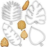 4 Pcs Leaf Cookie Cutter, Palm Leaves Fondant Mold, Fall Leaves Cookie Cutters, Fondant Mold for Paste Cake Decorating Holiday Biscuit Cutters