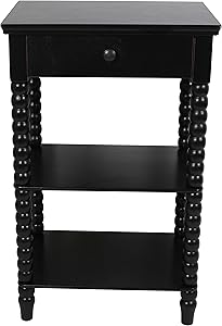 Decor Therapy Spindle Side Table, 19x14x30, Black