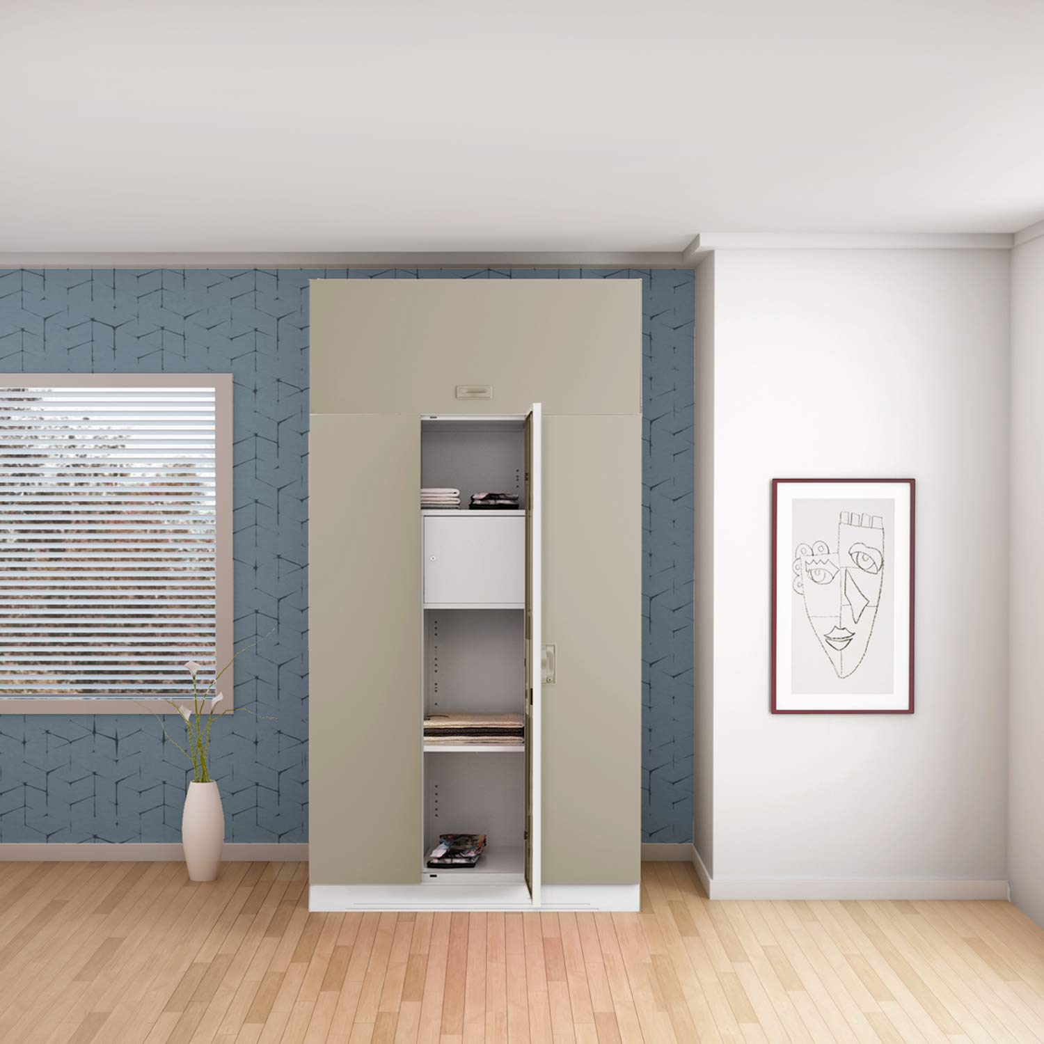 Godrej Interio Slimline 3 Door Steel Almirah With Locker With