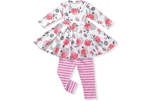 FIOUKIAY Toddler-Girls-Fall-Clothes-Set Little Girls Highlow Tunic Tops+Leggings Outfit Boutique Clothing