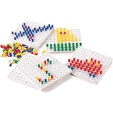 Learning Advantage CTU39470 Pegs and Peg Board Set, 5 Boards, 1000 Pegs (Pack of 1005)