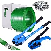 WCM Strapping Banding Strapping Kit, Pallet Strapping Kit, Packaging Banding Tool with 5/8" Width, 1000' Length Polyester Str