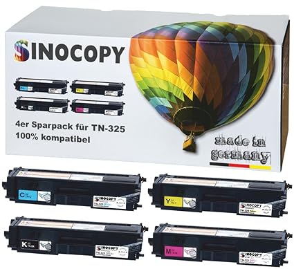 4 SinoCopy Toner ersetzt Brother TN-325 für Brother DCP-9055CDN, DCP-9270, HL-4140, HL-4150, HL-4570, MFC-9460CDW, MFC-9970, 