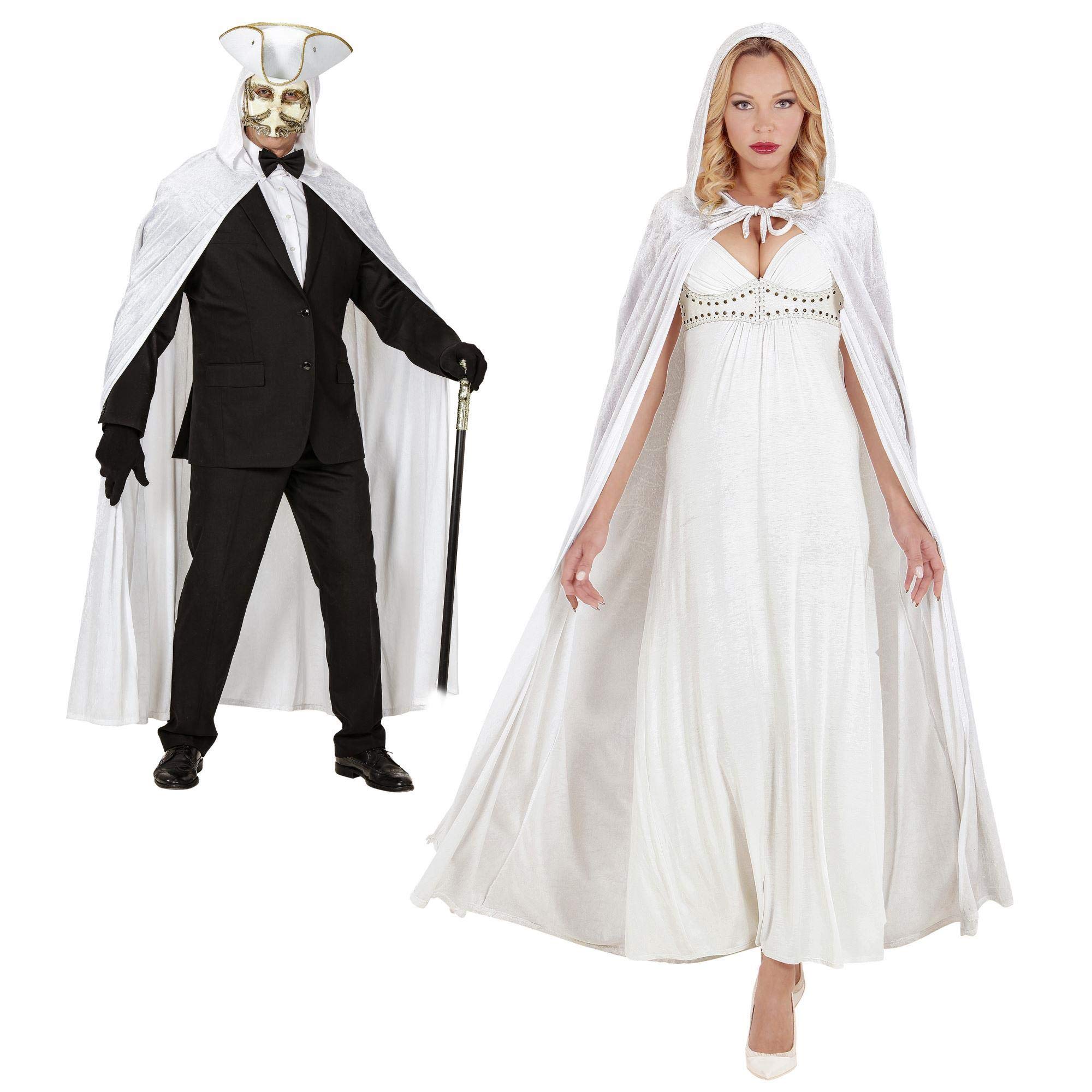 White Hooded Velvet Cape Accessory for Superhero Super Hero Fancy Dress