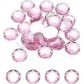 MECCANIXITY Flat Back Round Acrylic Rhinestones,25mm Light Pink Flatback Crystal Rhinestones for Crafts Clothes Shoes DIY Decoration Gifts 25Pcs