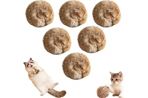 Rabbit Fur Ball Cat Toy, Plush Rabbit Fur Ball Designed for Cats, Stimulates Natural Chase Instincts Promotes Exercise and Em