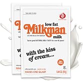 Milkman Low-Fat Milk - Instant Dry Milk Powder Packets - For Coffee, Baking, or Travel - Just Add Water, Makes One Quart - Classic, Natural Taste with the Kiss of Cream! (2 Pack)