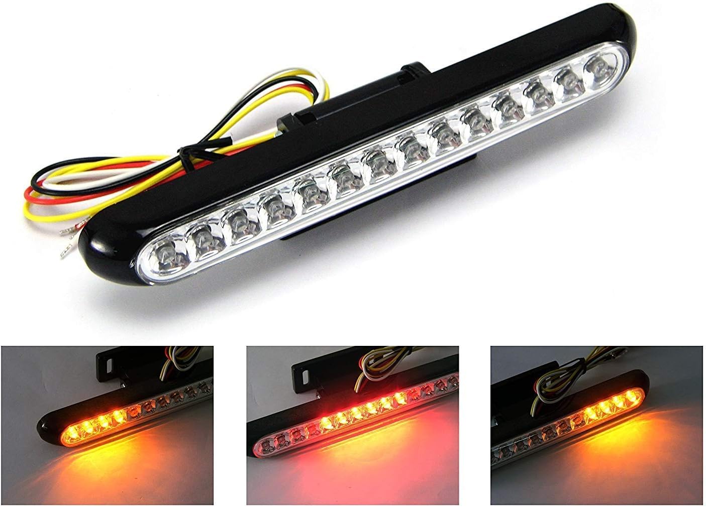 Alchemy Parts Multifunction LED Rear Stop Tail Light with Integrated Indicators Turn Signals, Black Finish, One (single)