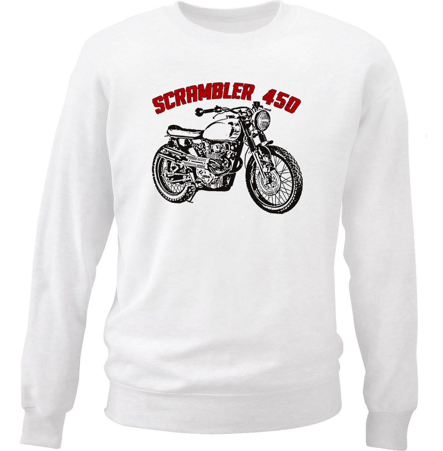 TEESANDENGINESMen's Honda Scrambler 450 White Sweatshirt