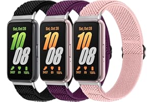 Tiptops 3 Pack Elastic Nylon Straps Compatible for Samsung Galaxy Fit 3 Strap, Stretchy Adjustable Fabric Breathable Replacem