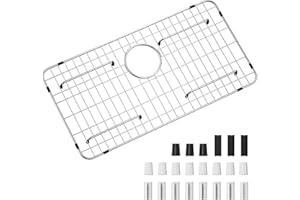TOENMAN Kitchen Sink Grid and Sink Protectors, Stainless Steel Sink Grids for Bottom of Kitchen Sinks, 26" x 14" with Rear Drain for Single Bowl Sinks