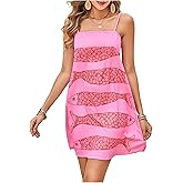 RoseSeek Women's Boho Graphic Cami Dresses Sleeveless Short Summer Dress Beach Vacation Clothes
