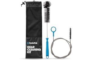 HydraPak Gear Cleaning Kit - Bristle and Wire Tube Brush Set - BPA & PVC Free - Cleans Hydration Reservoirs and Bladders, Wat
