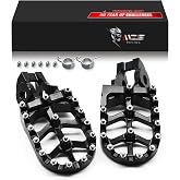 MZS Dirt Bike Foot Pegs for TX FX TC TE EXC EXCF XC XCF SX SXF EX EXF 16-23 | fits 85 125 150 250 300 350 450 400 500 FC FE EC ECF MC MCF, Black Non-Slip Footrest, Skeleton Wide Stainless Steel Foot Pins