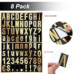 8 Sheets Self-Adhesive Vinyl Letters Numbers