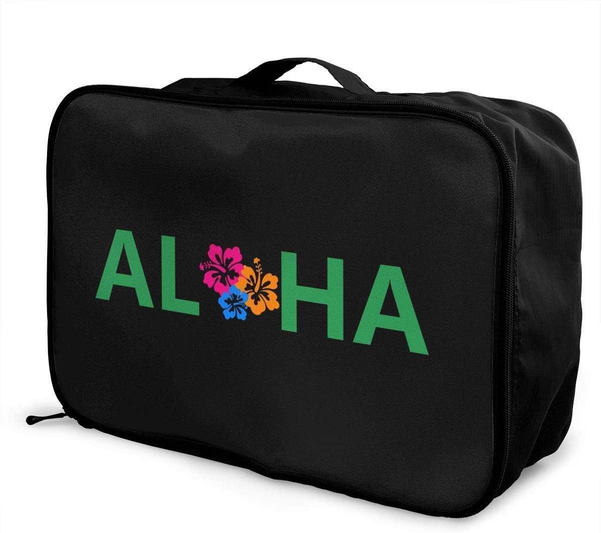 Travel Bag Aloha Hawaiian Flower Waterproof Large Capacity Portable