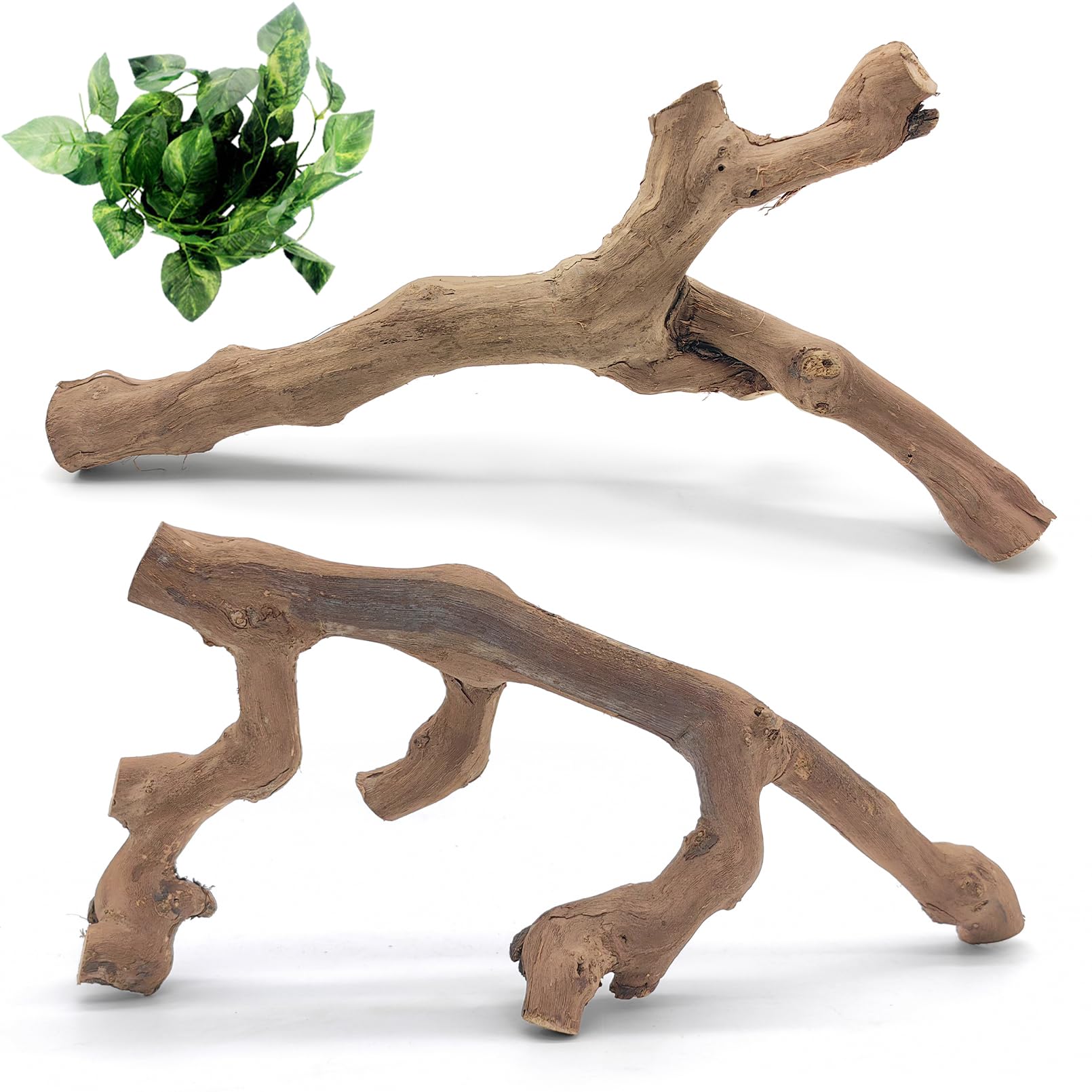 Photo 1 of VCEPJH Snake Climbing Branch, 2Pcs Reptile Wood Natural Cork Log Tank Accessories Tree Trunk for Chameleon Bearded Dragon Gecko Snake Frog Spider