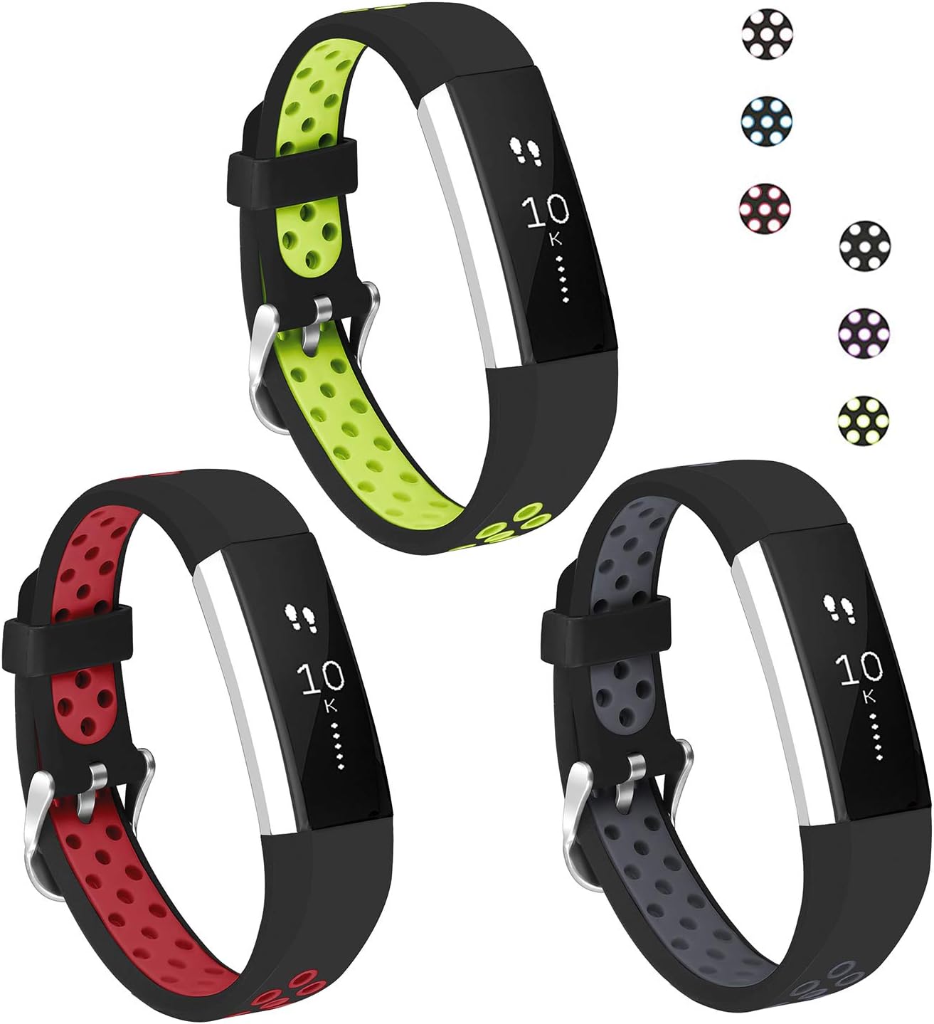 Jobese Compatible with Fitbit Alta HR Bands/Alta Bands/Ace, Soft Breathable Silicone Adjustable Replacement Wristbands Compatible with Fitbit Alta Bands for Women Men, Large Small