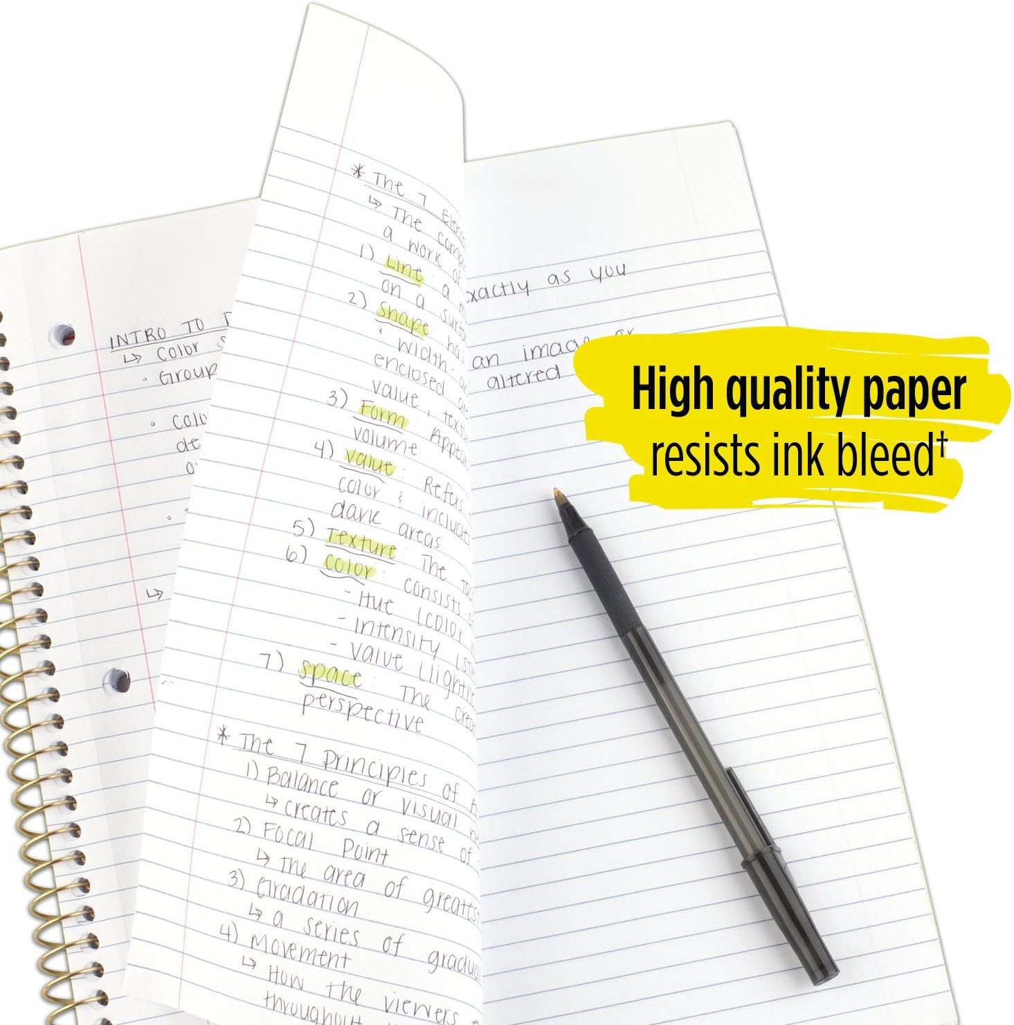 Five Star Spiral Notebook, 1 Subject, College Ruled Paper, 100 Sheets, 11" x 8-1/2", Design Selected For You (06348): Furniture & Decor