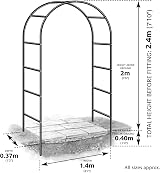 Crystals Garden Metal Arch 2m Arched Trellis Tubular Arbour for Climbing Plants view 6