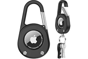 SCALLOP Air Tag Keychain with Carabiner,Thick Hard PC Air Tag Holder,IPX8 Waterproof,Secure Lock,Universal Wheel Key Chain