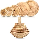 DoubleFill 5 Pack Pottery Mold Plaster Mold 4'' 5'' 6'' 8''10' Height 2.5'' | Wood Pottery Tools with Handle for Ceramic Top Forms DIY Bowls Plate Dish Slump Press Art Making Hemispherical