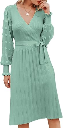 pleated sweater dress