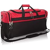DALIX 25" Extra Large Vacation Travel Duffle Bag (Black, Grey, Navy Blue, Red, Camo)