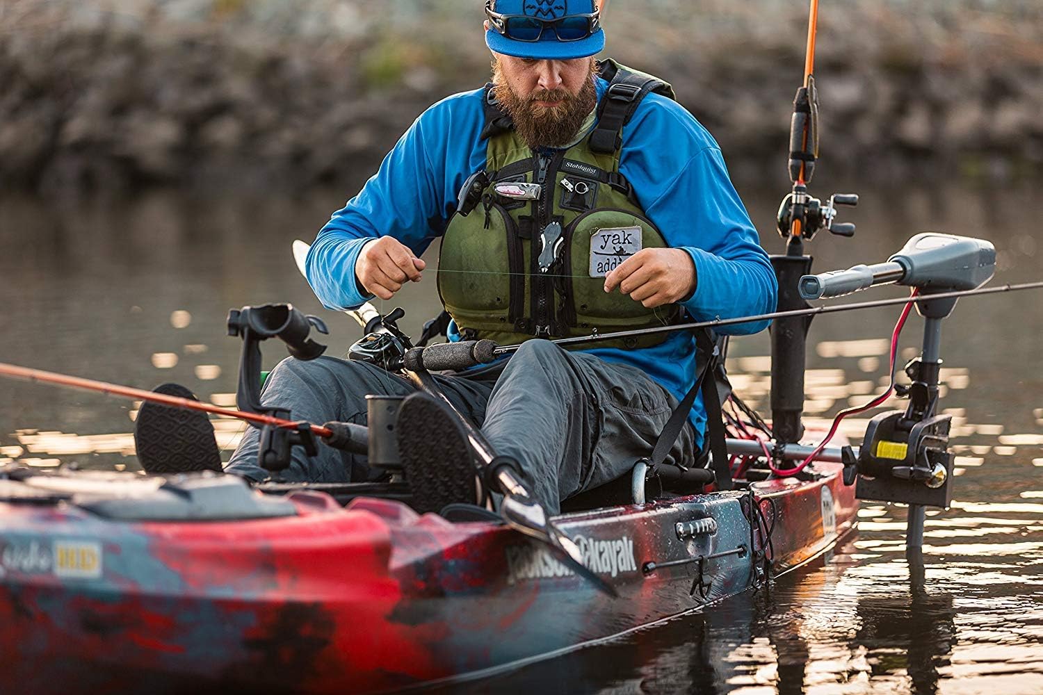 Newport Vessels Kayak Series 55lb Thrust Transom Mounted Saltwater Electric Trolling Motor w/LED Battery Indicator (24" Shaft) : Sports & Outdoors