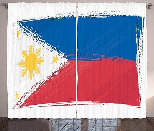 Amazon Com Ambesonne Filipino Curtains Artistic Brush Stroke