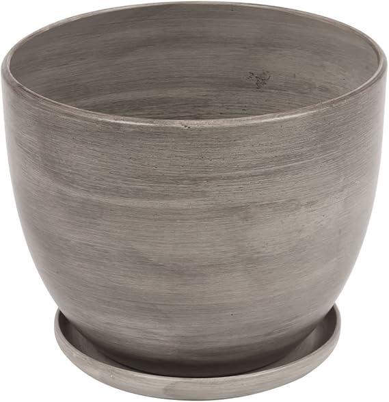 Pot de fleur ceramique Baril avec support soucoupe hauteur 15 cm diametre 19 cm gris Amazon.fr Pot de fleur ceramique Baril avec support soucoupe hauteur 15 cm diametre 19 cm gris Amazon.fr