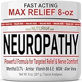 Neuropathy Relief Cream - Fast Acting Max Relief for Feet Hands Legs Toes - Ultra Strength Menthol, Arnica, Aloe Vera, MSM, Natural Soothing Nerve Relief - Extra Large 8 oz