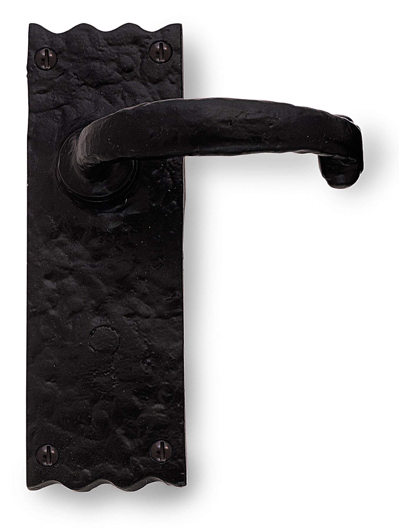 Traditional Cast Iron Lever Latch Long Plate 150mm X 50mm Black Antique