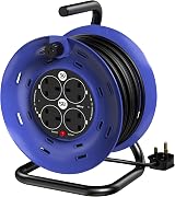 SLx Extension Lead 30m Heavy Duty Cable Reel 4 Socket UK Plug 13A Thermal view 1