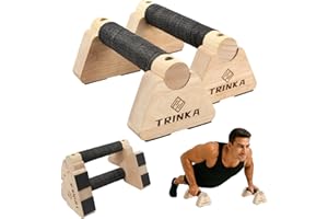 TRINKA Wooden Parallettes Push Up Bars, 2 PCS Wood Calisthenics Bars with Non-Slip Base, Pushup Handles for Floor Home Fitness, Workout Equipment for Men and Women Strength Training