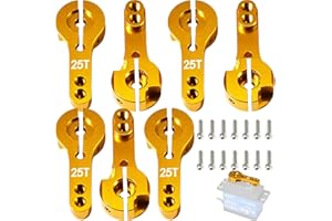 Fraizoe RC TRX4 Servo Arms 25T Aluminum 7Pcs Servo Horn M3 Threads Steering Arms Dual Clamping for Futaba Savox Power HD 1/8 1/10 1/12 Traxxas ARRMA HSP RC Car Truck Buggy Drift Crawler Drone