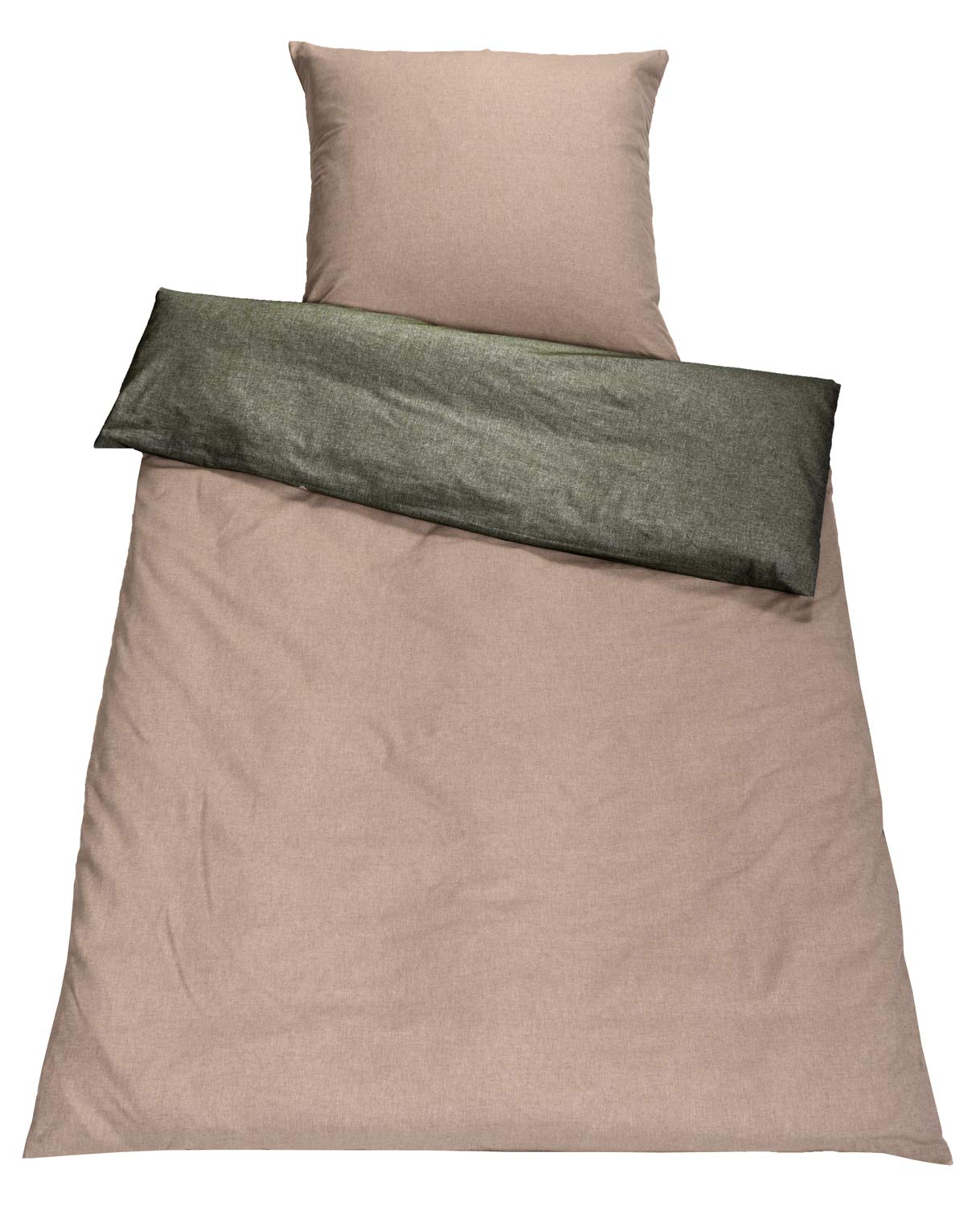 SETEX Marzipan/Khaki Green Bed Linen, 200 x 135 cm