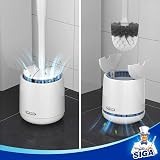 MR.SIGA Toilet Bowl Brush and Holder with Solid Handle White 1 Pack view 3