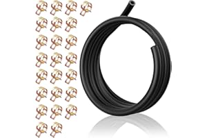 Mecotime 9.85 Feet 3/16 Inch ID Fuel Line Hose w/ 24 Clamps for Kawasaki Kohler Briggs Stratton Small Gas Diesel Petrol Engin