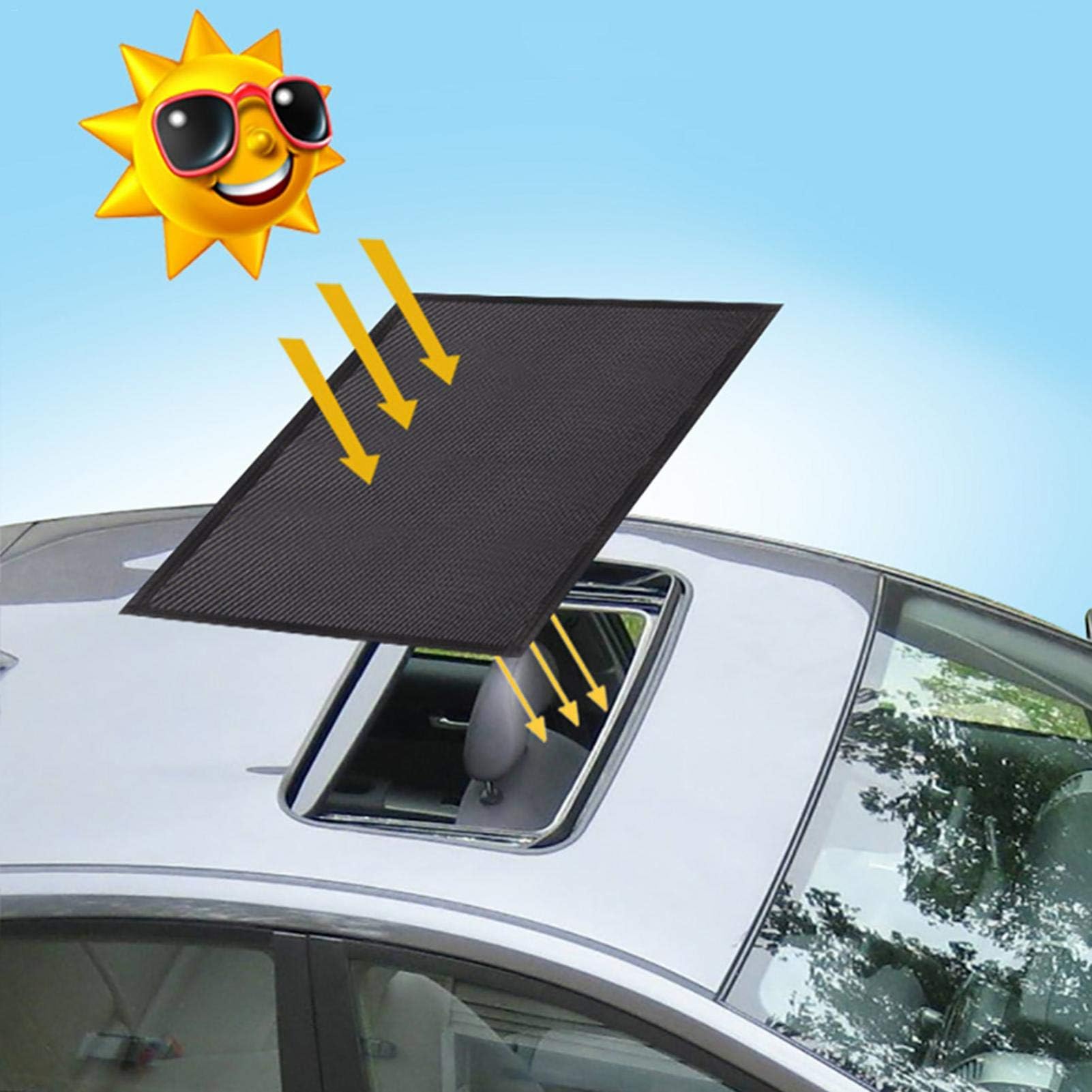 Car Sunroof Sunshade with Carry Bag, Sunroof Mosquito-Net for Anti-Bugs, Block The UV, Magnetic Installation, Black