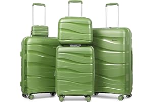 Melalenia Luggage Sets 3 Piece Expandable Suitcase Set, PP Hardshell Suitcase with Spinner Wheels,Lightweight Carry On Luggage with TSA Lock for Women