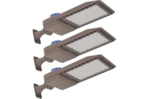 G GJIA LED Parking Lot Light, 150W, 21,000LM 5000K Shoebox Light with Dusk to Dawn Photocell,Adjustable Arm Mount, IP66 Waterproof, Commercial LED Area Security Light for Parking Lot,Roadway