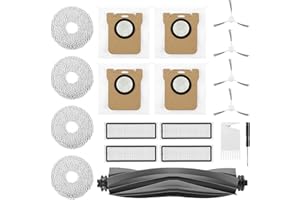 VIEWALL 18PCS L10s Accessories Kit Compatible with Dreame L10S / L10 Ultra Robot Vacuum, 1 Main Brush, 4 Mop Cloth Pads, 4 HEPA Filters, 4 Side Brushes, 4 Dust Bags, 1 Cleaning Tool (Not for L10s Pro Ultra)