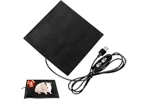 VILLCASE USB Carbon Fiber Heating Pad for Small Pets Reptile Heat Mat with Temperature Electric Warm Mat for