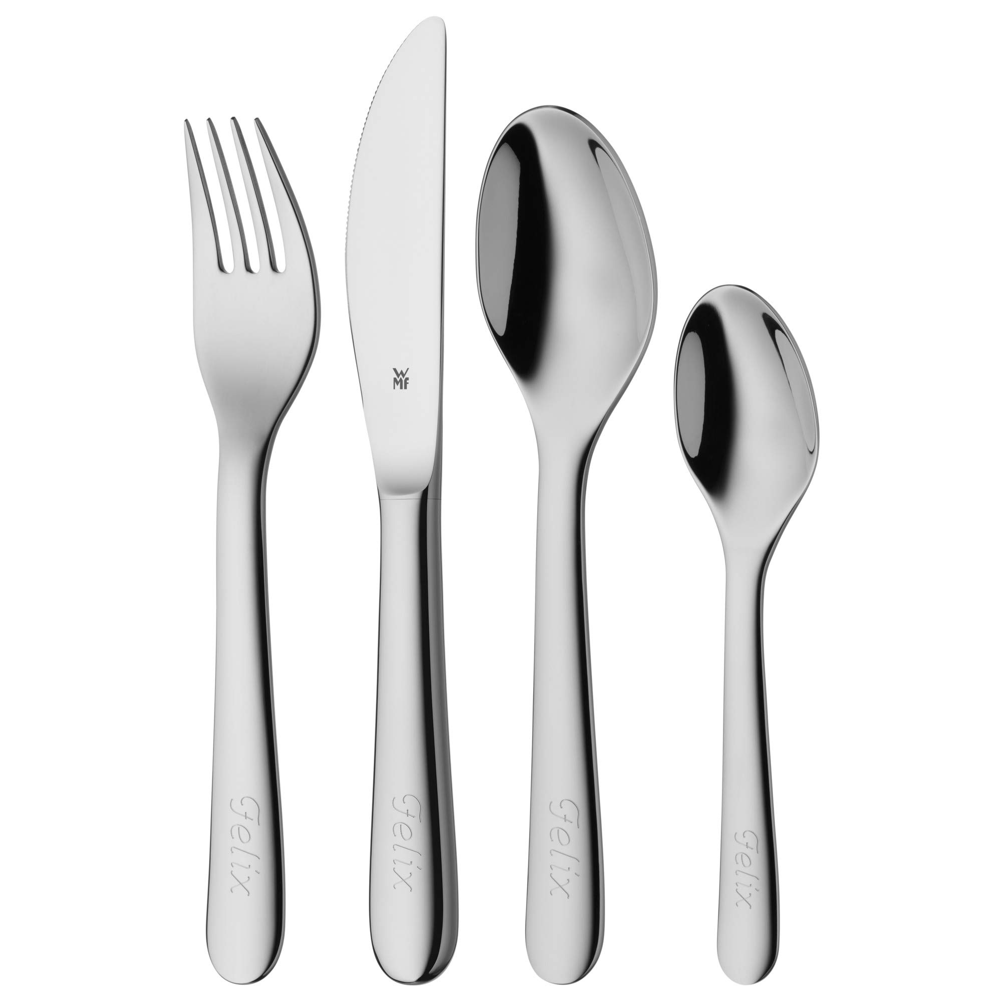 WMF 4-Piece 18/10 Stainless Steel Engraved Child's Cutlery Set, Silver