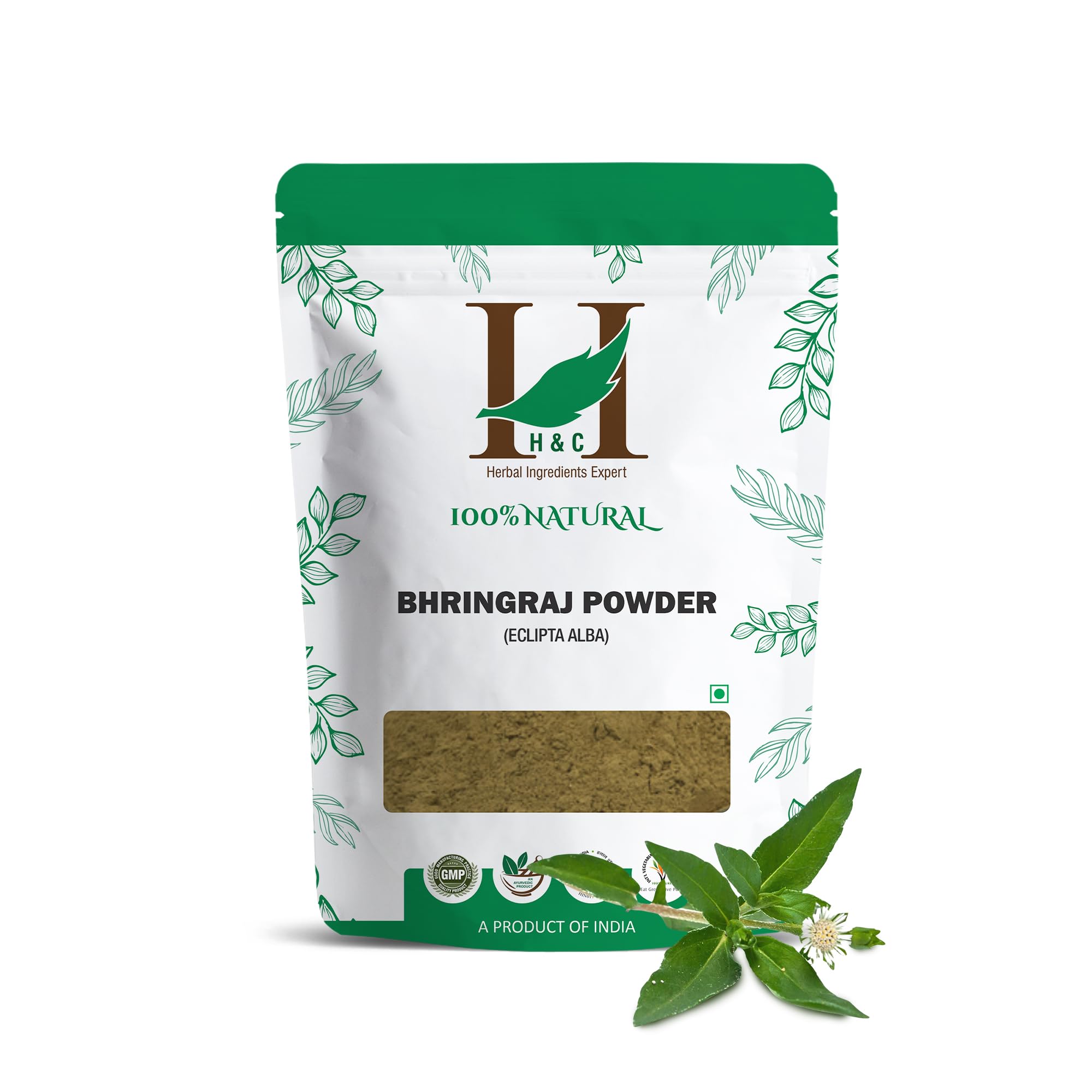 H&C- 100% Natural Bhringraj Powder for Hair - 227g