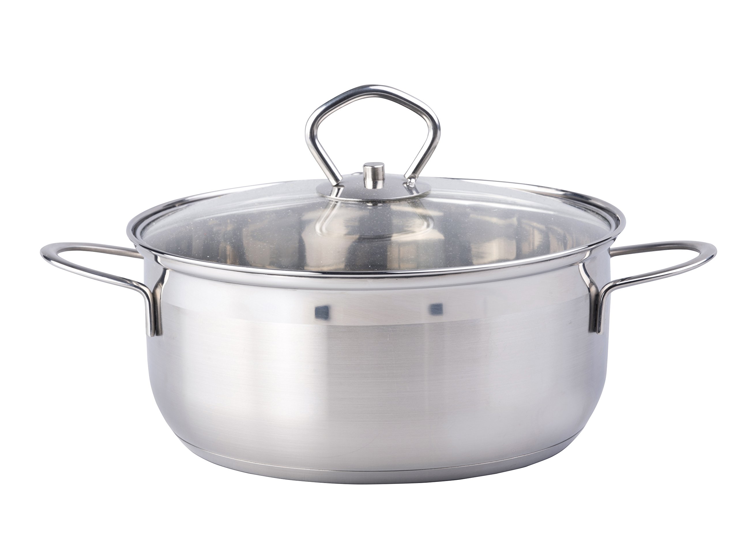 Edco Pan+Glass lid 20x9,5cm SS 2,8L, Silver, 20 x 9.5 cm