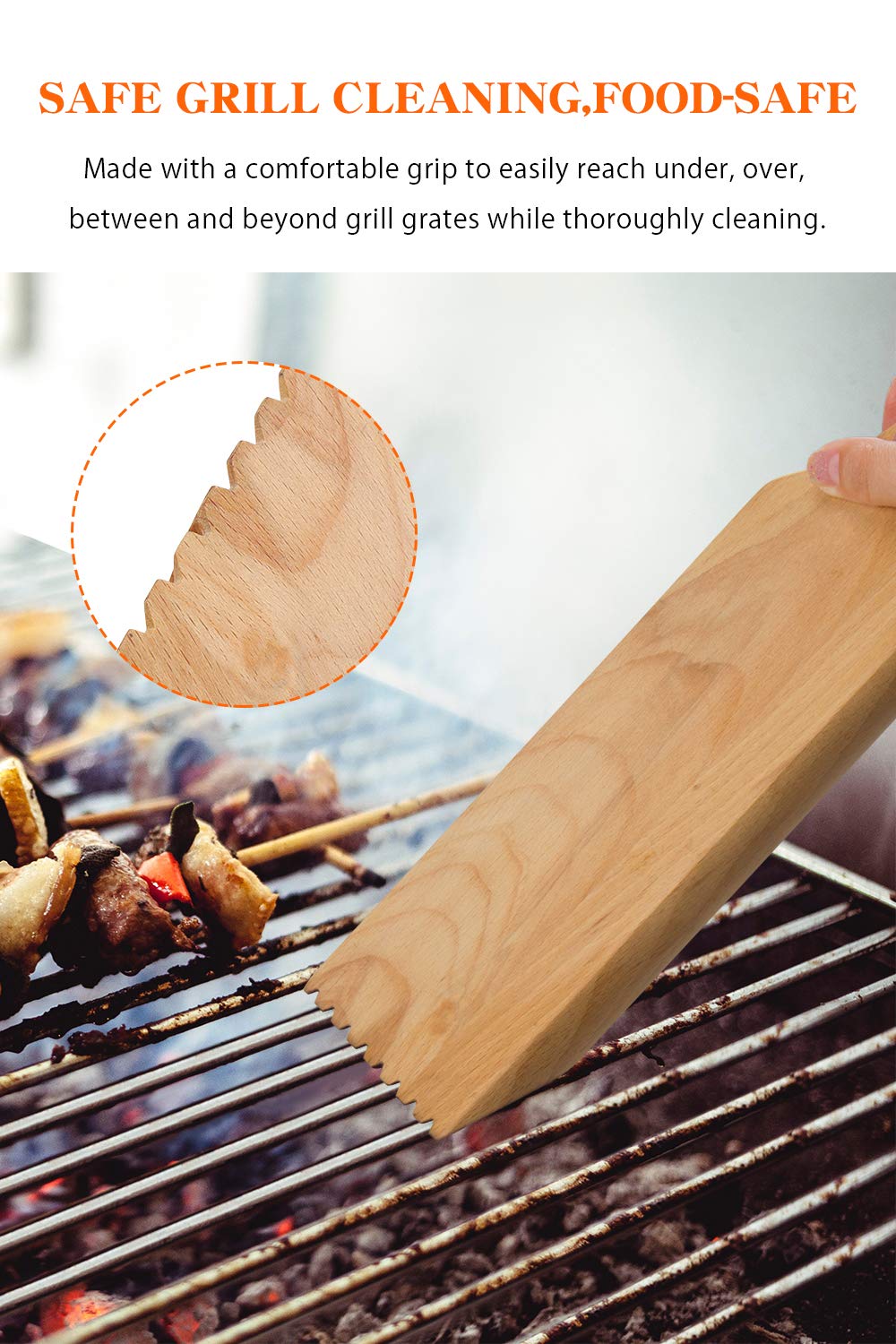 Sturdy Premium Beech Safe Griddle Cleaning Tool 15 7 Inches Syosin Wooden Grill Scraper Bbq Grill Cleaner Brush With Bottle Opener Cleans Top And Between Barbecue Grates Natural Wood Grill Oar Outdoor Cooking Tools