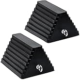 Vergo Industrial Extra Large Wheel Chock 2-Pack - Heavy Duty Molded Rubber XL Wheel Chock for Trucks, Trailers, RVs or Large